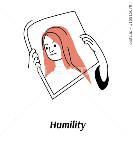 Illustration of humility concept in a modern 116815679