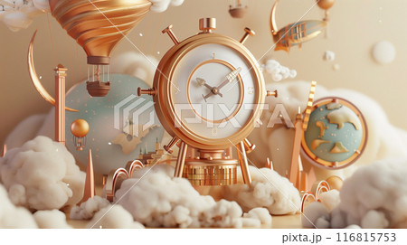 時間の概念を表した3Dイラスト 時間の概念を表した3Dイラスト 116815753