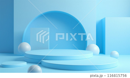 青の抽象的な3D背景 青の抽象的な3D背景 116815756