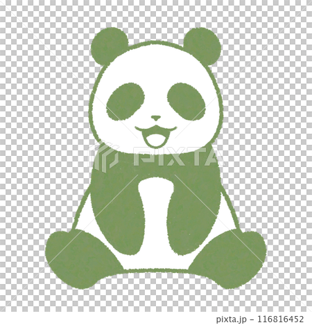 坐著微笑的熊貓(綠色) 坐著微笑的熊貓(綠色) 116816452