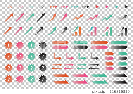 Arrows and icon sets for business use_Feminine colors 116816839