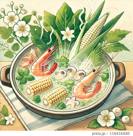 食欲をそそる夏の家族鍋の画像です。 116816880