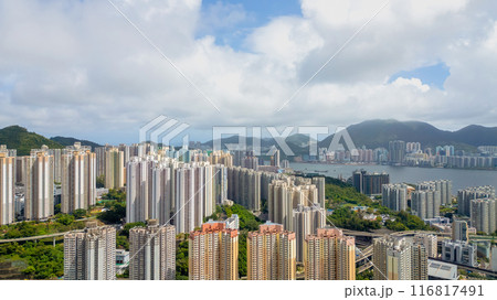 July 20 2024 City scape in Lam Tin Kowloon, Hong Kong 116817491