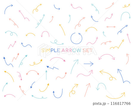 シンプルな矢印のベクターイラストセット アイコン やじるし 手書き シンプルな矢印のベクターイラストセット アイコン やじるし 手書き 116817766