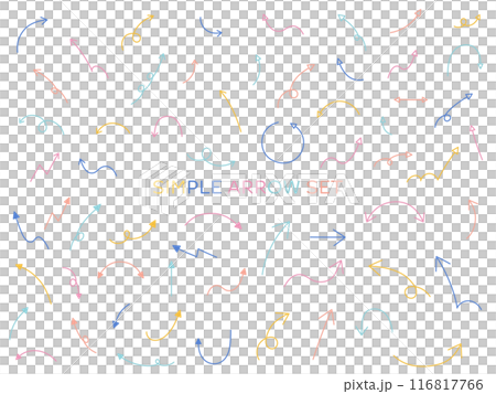 シンプルな矢印のベクターイラストセット アイコン やじるし 手書き シンプルな矢印のベクターイラストセット アイコン やじるし 手書き 116817766