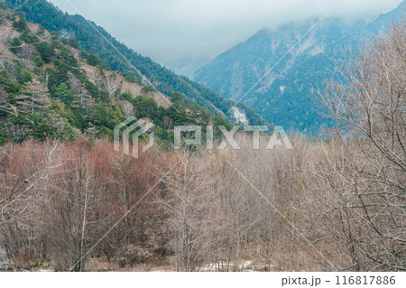 Scene of Kamikochi National Park, Hotaka mountain and Azusa river, Nagano Prefecture, Japan. Landmark for tourists attraction. Japan Travel, Destination and Vacation concept Scene of Kamikochi National Park, Hotaka mountain and Azusa river, Nagano Prefecture, Japan. Landmark for tourists attraction. Japan Travel, Destination and Vacation concept 116817886