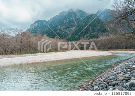 Scene of Kamikochi National Park, Hotaka mountain and Azusa river, Nagano Prefecture, Japan. Landmark for tourists attraction. Japan Travel, Destination and Vacation concept Scene of Kamikochi National Park, Hotaka mountain and Azusa river, Nagano Prefecture, Japan. Landmark for tourists attraction. Japan Travel, Destination and Vacation concept 116817892
