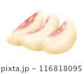くし型切りにカットした白桃　3切れ 116818095