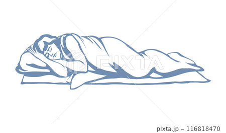 Vector drawing. Ancient sleeping man 116818470
