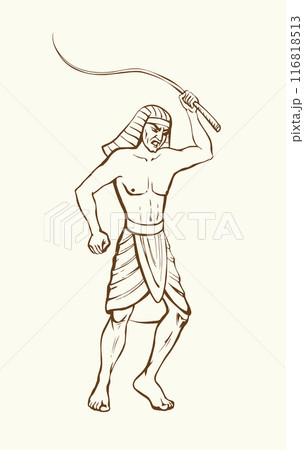 Vector drawing. Angry egyptian soldier 116818513