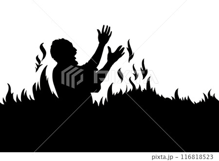 Vector drawing. Man in the hell 116818523