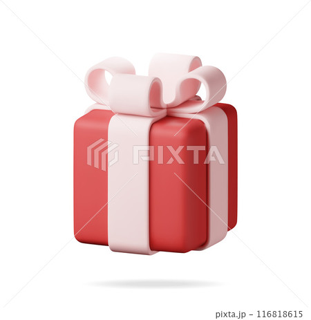 3D Gift box isolated on white 3D Gift box isolated on white 116818615