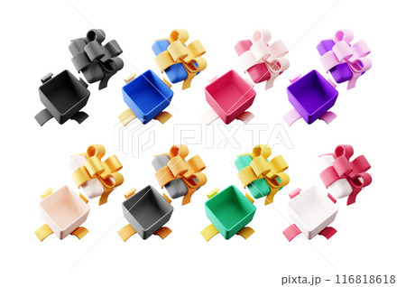 3D open gift box set 116818618