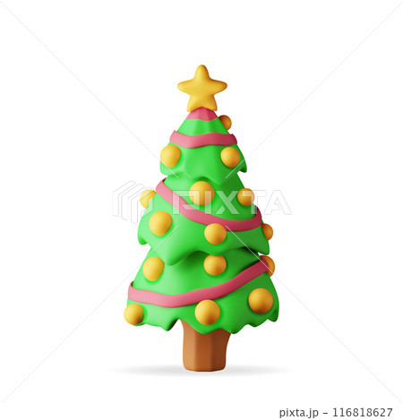 3D Christmas tree decorated 116818627