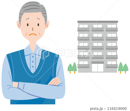 困る大家さんのイラスト 空室 管理人 困る大家さんのイラスト 空室 管理人 116819000