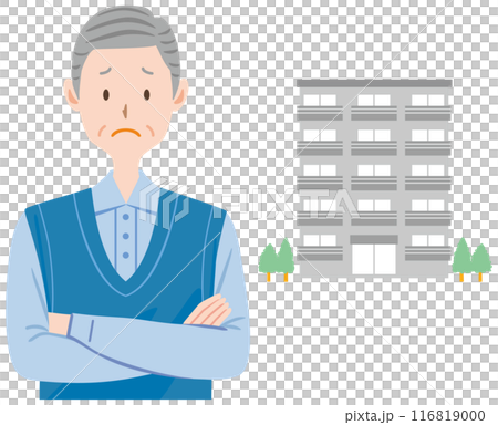 困る大家さんのイラスト 空室 管理人 困る大家さんのイラスト 空室 管理人 116819000