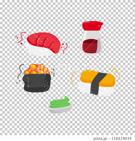 sushi cartoon hand draw illustration  sushi cartoon hand draw illustration  116819034
