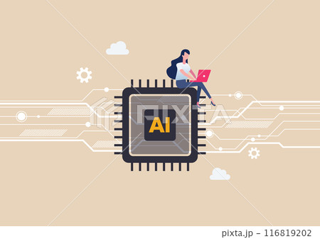 People working with ai artificial intelligence technology. 116819202