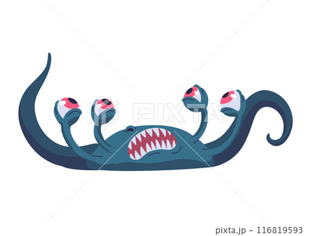 Childhood girl room design element, monster toy. Cartoon character isolated on white background. Vector illustration 116819593