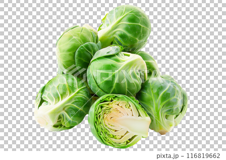 Fresh Brussels sprouts isolated a white background. 116819662