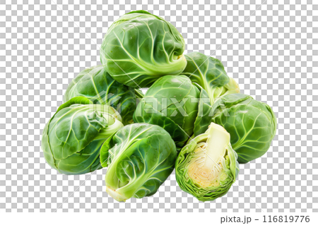 Fresh Brussels sprouts isolated a white background. 116819776