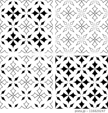 Set of Seamless Patterns with Cross Shape Elements. Set of Seamless Patterns with Cross Shape Elements. 116820247