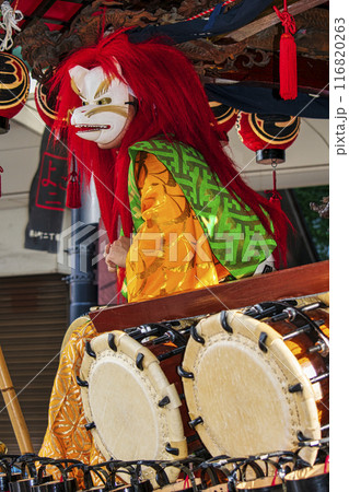 東京都　八王子まつり　山車辻合わせ　居囃子・天狐の舞　関東屈指の山車祭り 116820263