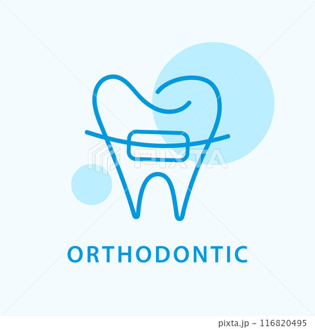Modern Dentist logo Dental braces care clinic icon 116820495