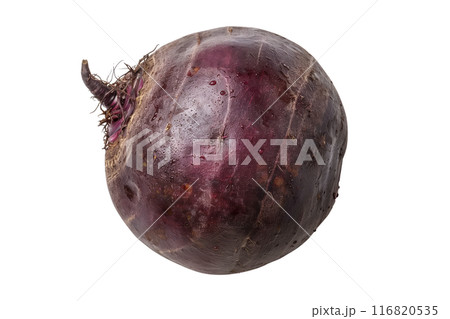 Fresh red beetroot with its green leaves isolated against a white background. Fresh red beetroot with its green leaves isolated against a white background. 116820535