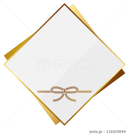 高級感のある水引フレーム　ホワイト＆ゴールド 116820644