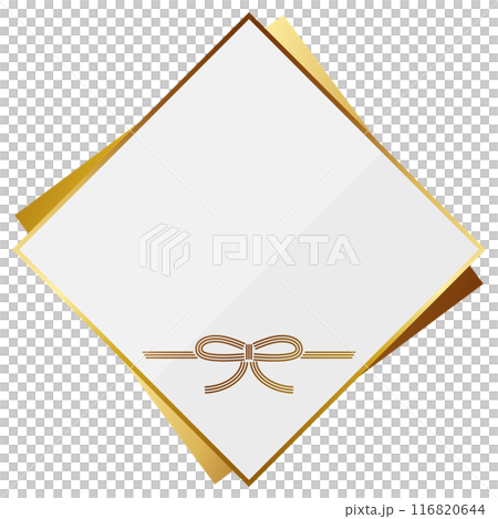 高級感のある水引フレーム　ホワイト＆ゴールド 116820644