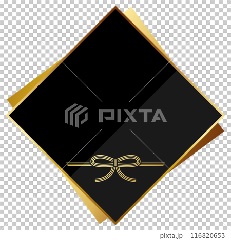 Luxurious Mizuhiki frame in black and gold 116820653