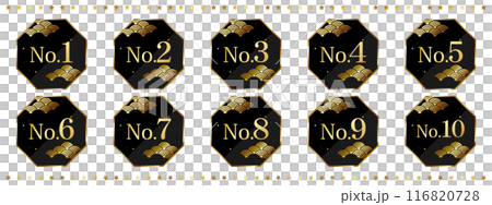 A luxurious ranking emblem set of 1st to 10th place 116820728