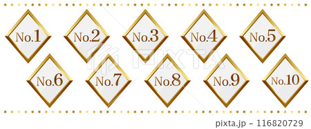 高級感のあるランキングエンブレム1位～10位セット 116820729