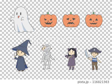 Children wearing Halloween costumes 116821363