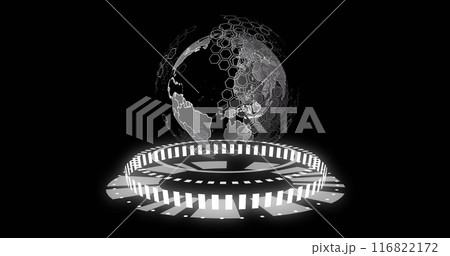 Image of data processing over globe Image of data processing over globe 116822172