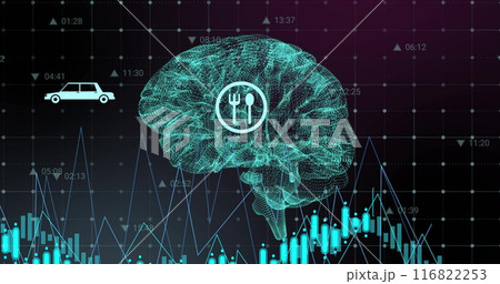 Image of ai data processing and brain over black background Image of ai data processing and brain over black background 116822253