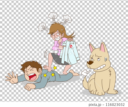 即使是狗狗也不喜歡夫妻之間打架。 116823032