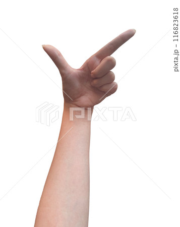 親指と人差し指を立てた女性の左手のイラスト素材 [116823618] - PIXTA