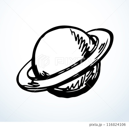 Vector drawing. Big planet in the sky Vector drawing. Big planet in the sky 116824106
