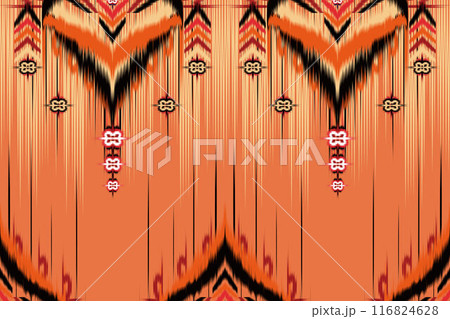 Ikat tribal Indian seamless pattern. Ethnic Aztec fabric carpet mandala ornament native boho chevron textile.Geometric African American oriental traditional vector illustrations. Embroidery style. Ikat tribal Indian seamless pattern. Ethnic Aztec fabric carpet mandala ornament native boho chevron textile.Geometric African American oriental traditional vector illustrations. Embroidery style. 116824628