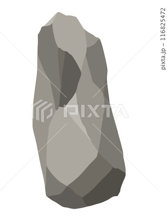 Rock stones or debris of mountain. Gravel, gray stone. Polygonal shape, piece of fossil stone. Game decoration element Rock stones or debris of mountain. Gravel, gray stone. Polygonal shape, piece of fossil stone. Game decoration element 116825472