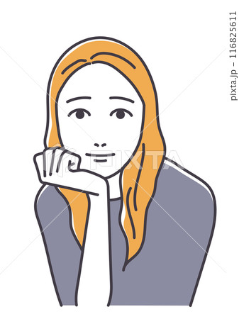 頬杖をつく女性 116825611