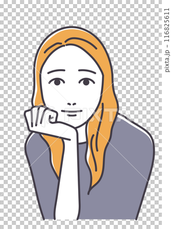 頬杖をつく女性 116825611