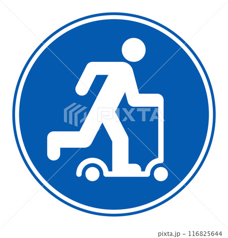 E-scooter icon, kick scooter symbol, road sign 116825644