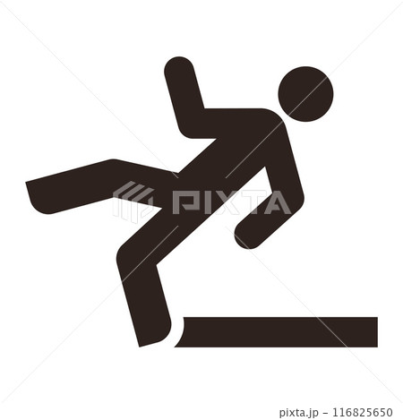 Wet floor caution sign. Danger of slipping Wet floor caution sign. Danger of slipping 116825650