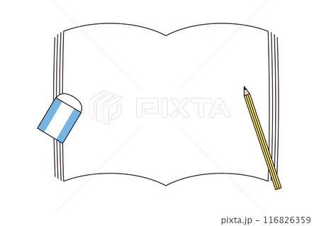 ノートと文房具のイラスト 116826359