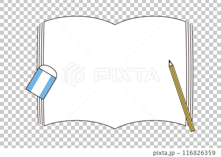 ノートと文房具のイラスト 116826359