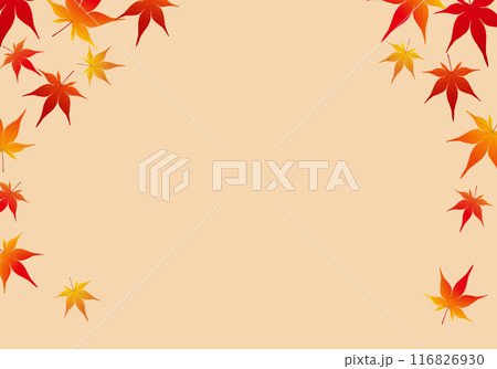 紅葉が美しいもみじフレーム背景11橙色 紅葉が美しいもみじフレーム背景11橙色 116826930
