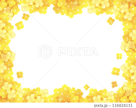 画面いっぱいの金木犀の花のフレーム背景イラスト 116828131